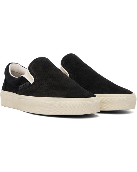 Tom Ford Black Jude Slip-On Casual Sneakers for men