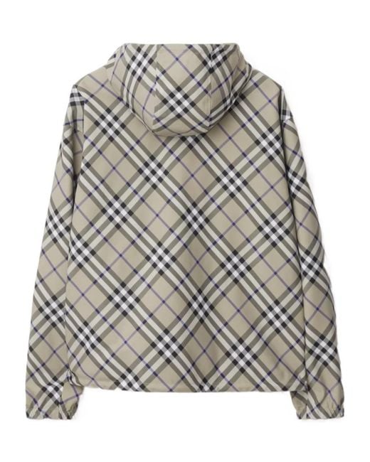 Burberry Gray Equestrian Knight Check Hooded for men