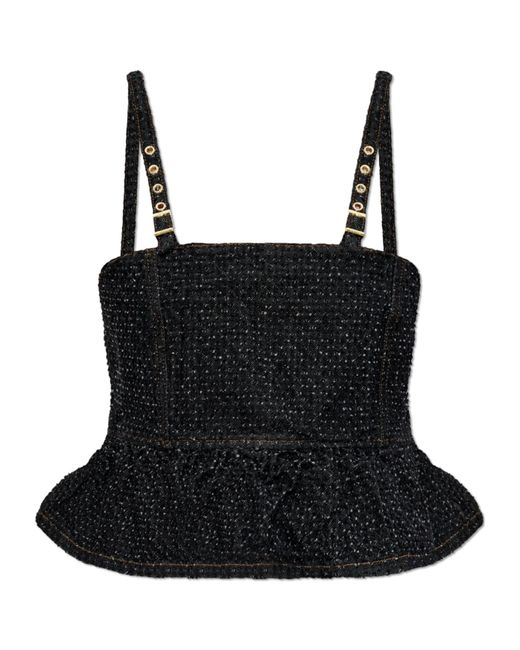 Ganni Black Strappy Top