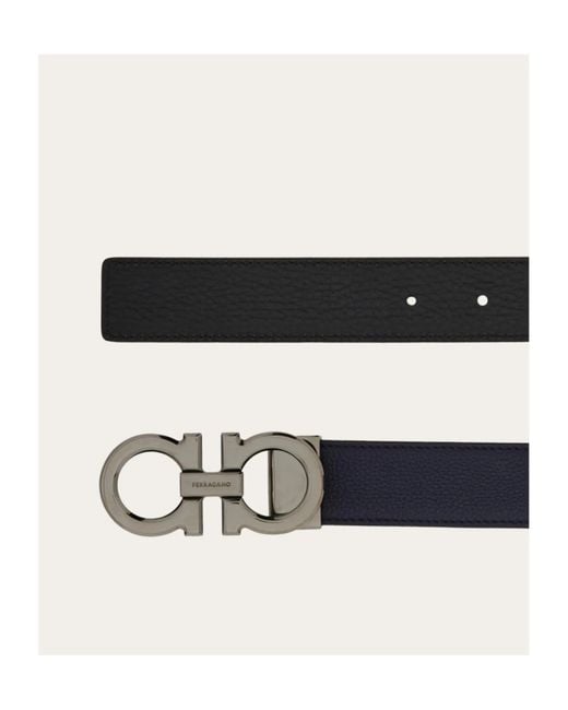 Ferragamo White Ferragamo Eyewear Double-Sided Buckle Belt for men