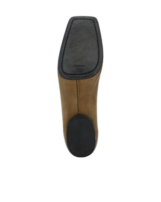 Uma Wang Brown Square-Toe Suede Ballerina Shoes