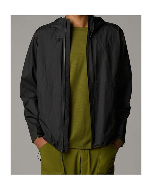 The North Face Black Logo Printed Zipped Rain Jacket for men