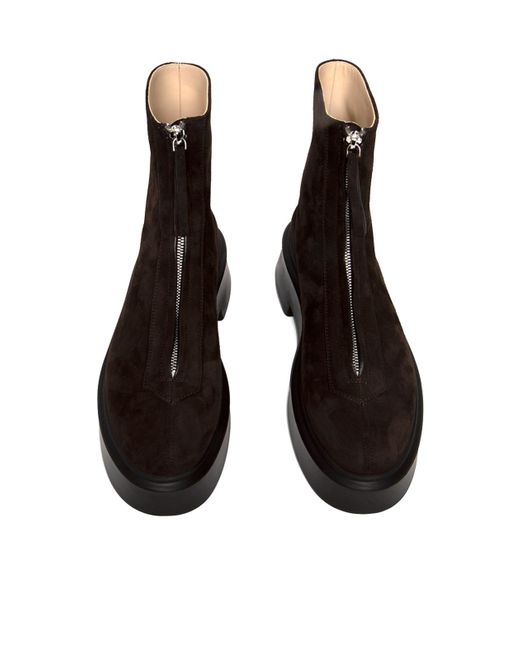 The Row Black Zipped Suede Boot