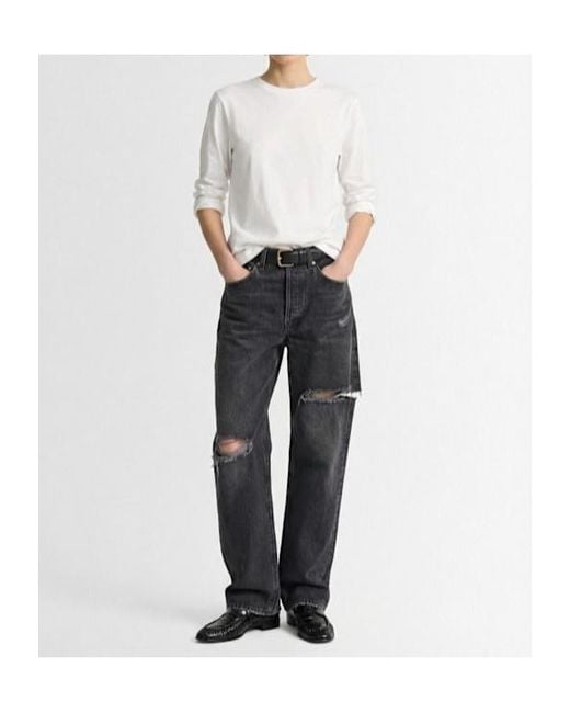 Agolde Black Amryn Mid-Rise Straight Leg Jeans