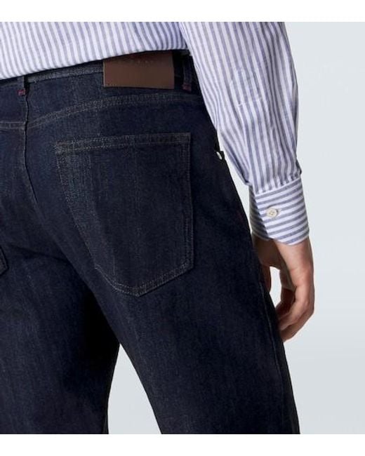 Kiton Blue Slim Jeans for men