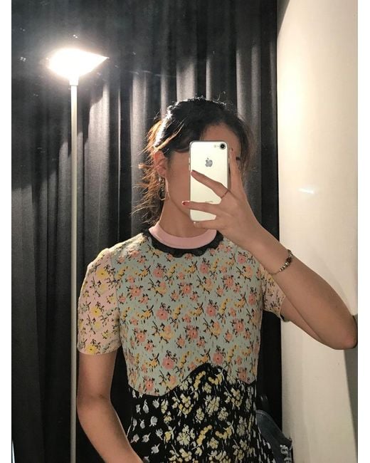 McQueen Multicolor Floral Printed Knitted Dress