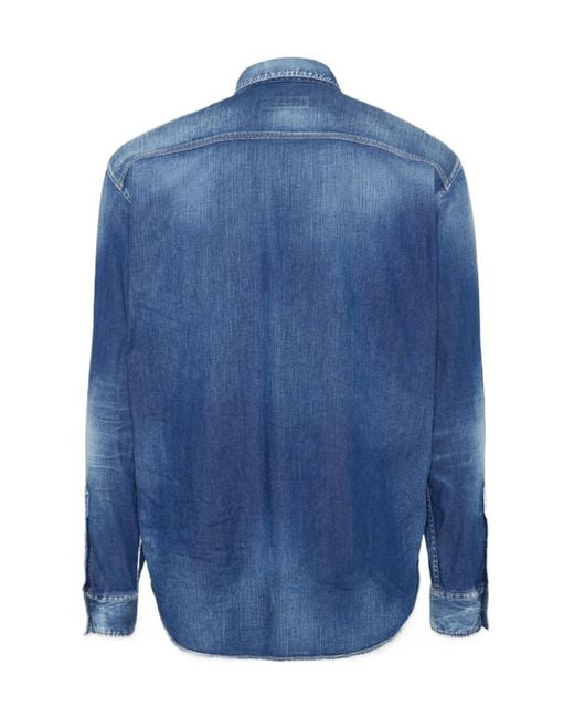 DSquared² Blue Relax Dan Worker Pocket Shirt for men