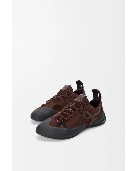 Loewe Brown Grip Lace-Up Sneakers