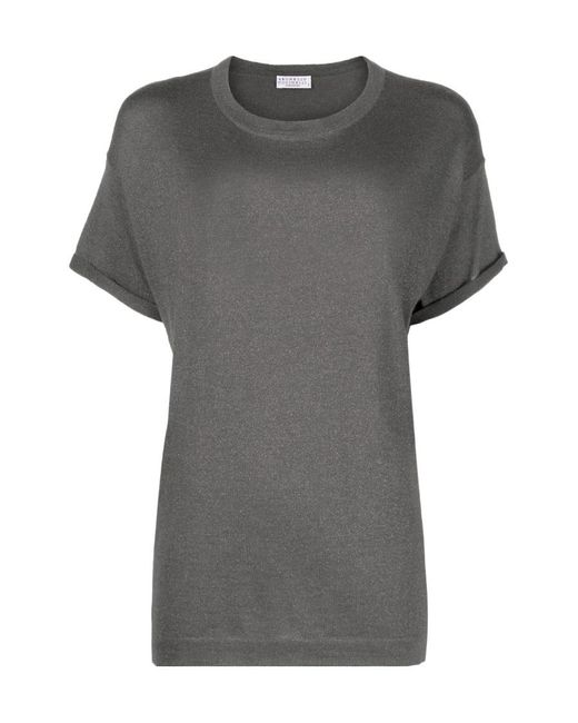 Brunello Cucinelli Gray Short Sleeved Crewneck T-Shirt