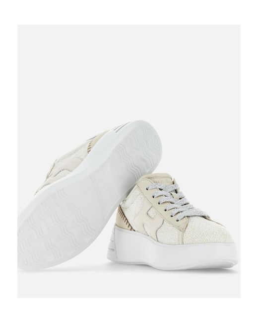 Hogan White Rebel Lace-Up Sneakers