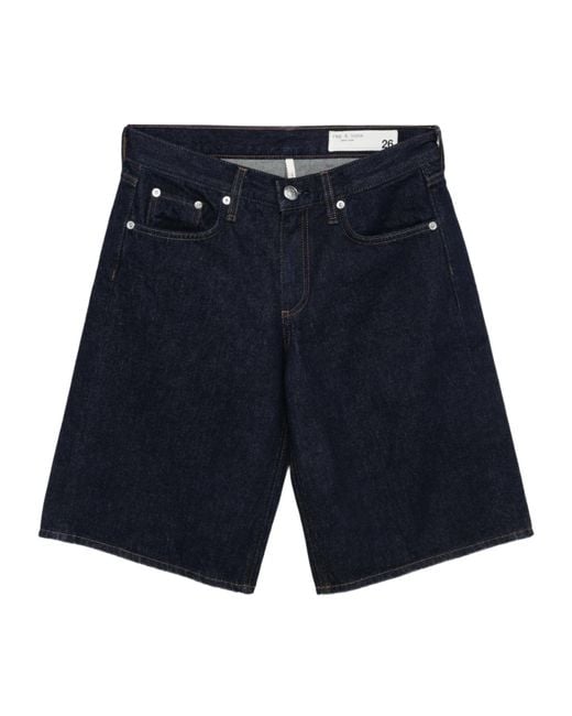 Rag & Bone Blue Button-Up Shorts
