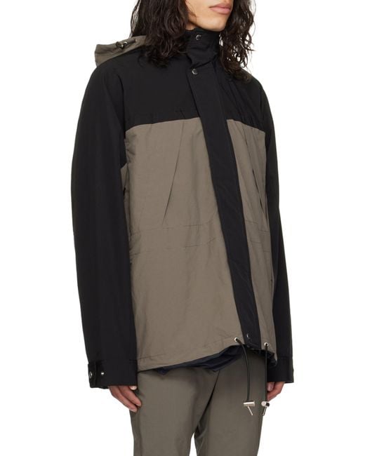 Sacai Black Funnel-Neck Reversible Zipped Jacket for men