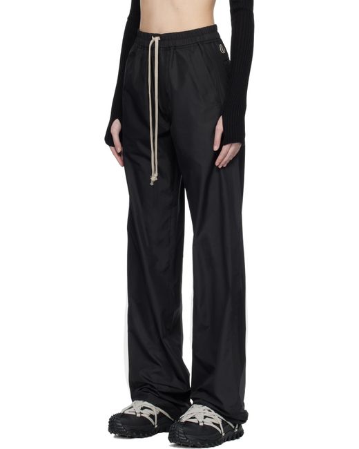 Moncler Black Moncler Rick Owens Drawstring Straight Leg Pants for men