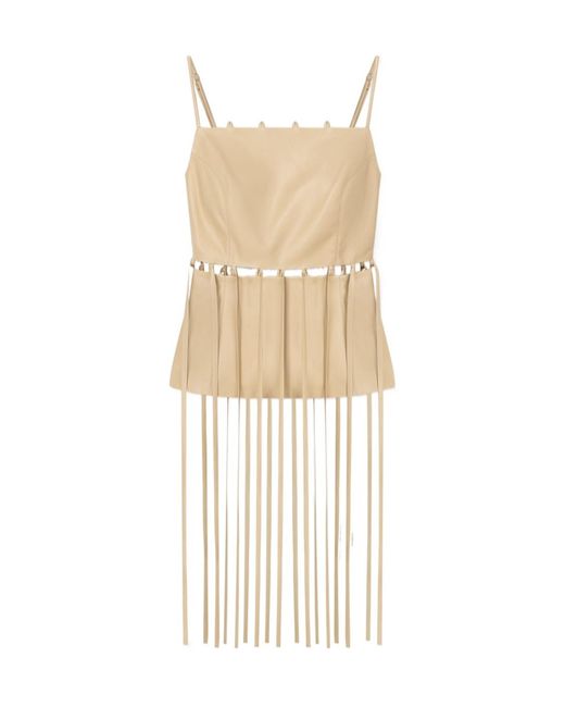 Nanushka Natural Citta Faux-Leather Top