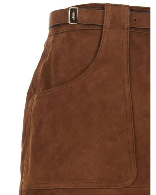Max Mara Brown Skirt 'Tennis' Suede
