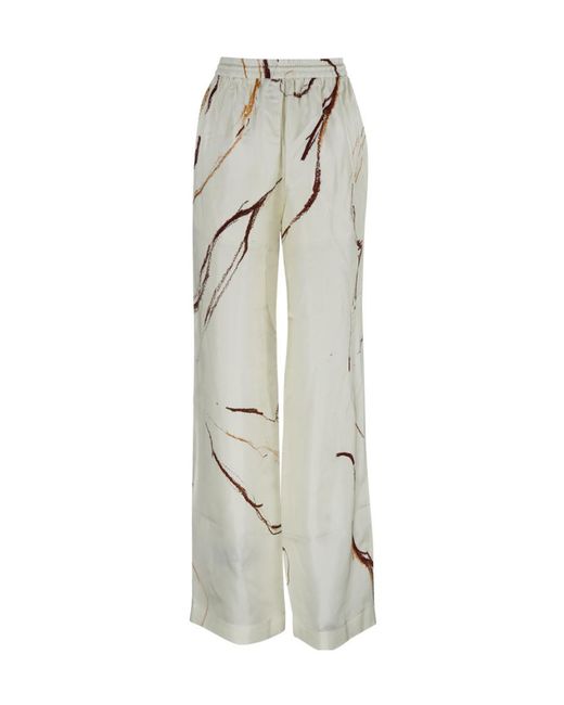 Nanushka Gray Drawstring Wide-Leg Trousers