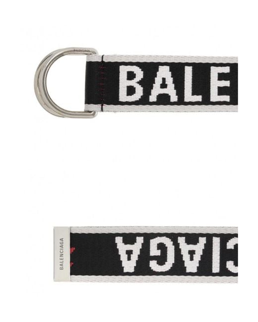 Balenciaga White D Ring Logo Detailed Belt for men