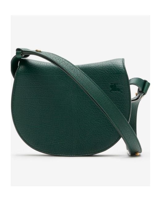 Burberry Green Rocking Horse Foldover-Top Leather Crossbody Bag