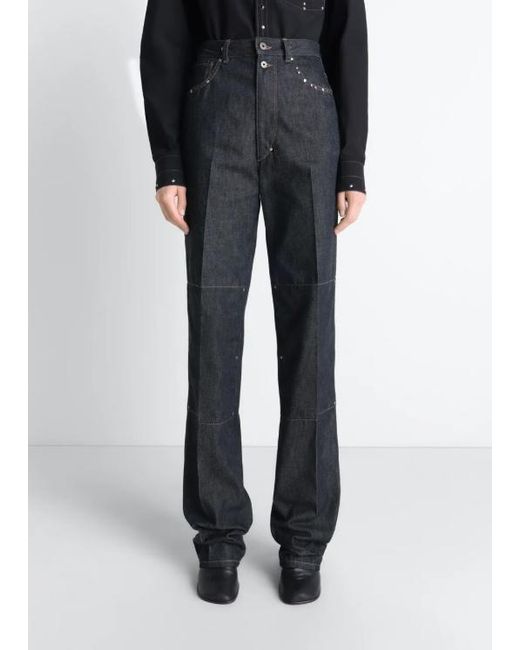Lemaire Gray Panelled Studded Trousers
