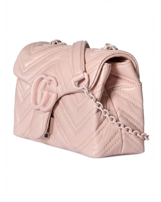 Gucci Pink Gg Marmont Mini Shoulder Bag