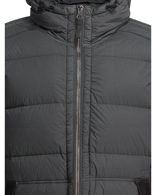 Stone Island Gray 4100040 Seamless Tunnel Nylon Down-Tc Hooded Jacket for men