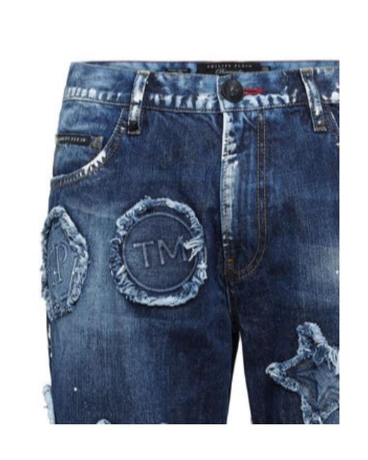 Philipp Plein Blue Logo Detail Shorts for men