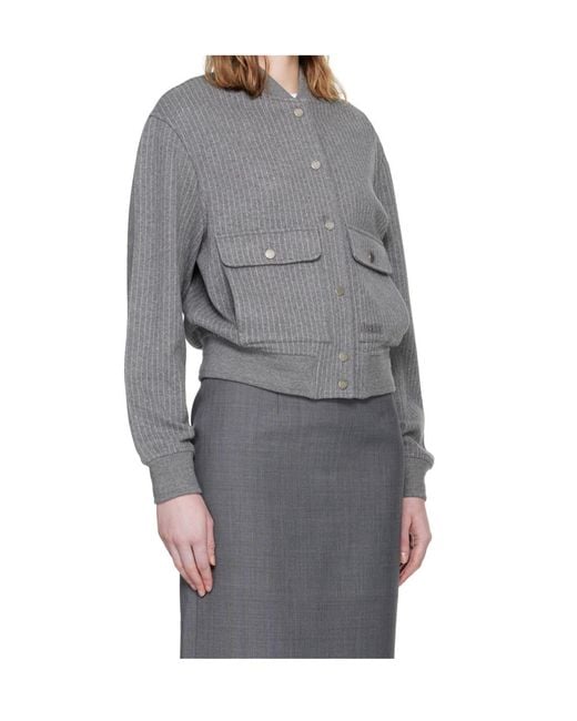 Mackage Gray Juniper-K Brushed Knit Bomber Jacket