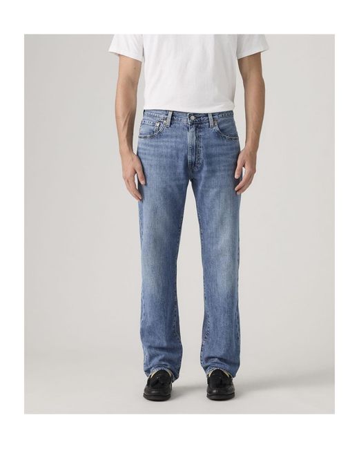 Levi's Blue Premium 555 Relaxed Straight Jeans for men