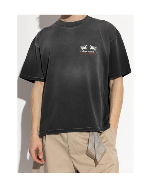 Represent Black Gas Station Graphic T-Shirt for men