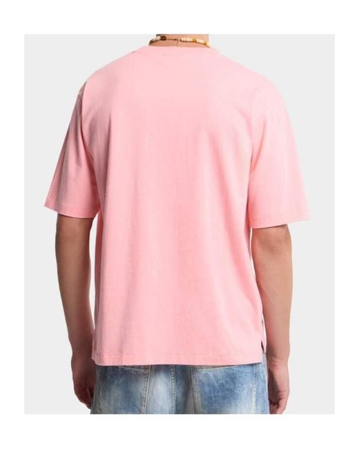 DSquared² Pink Rebels Loose Fit T-Shirt for men
