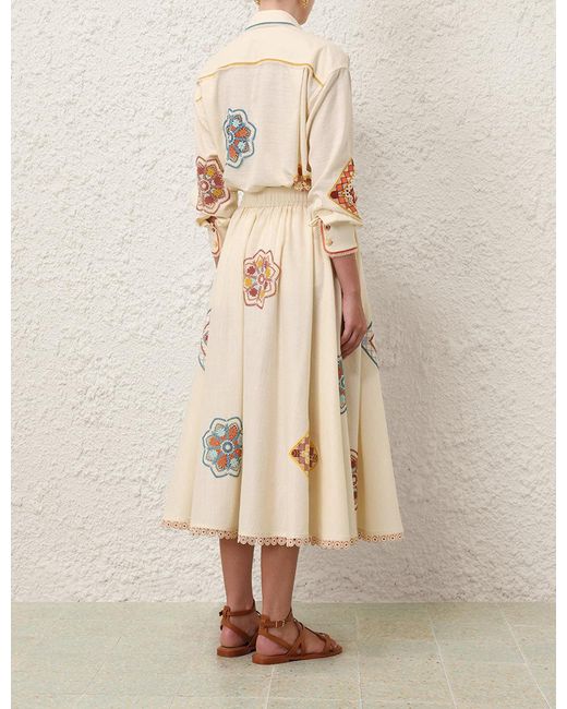 Zimmermann Natural Pattern Skirt