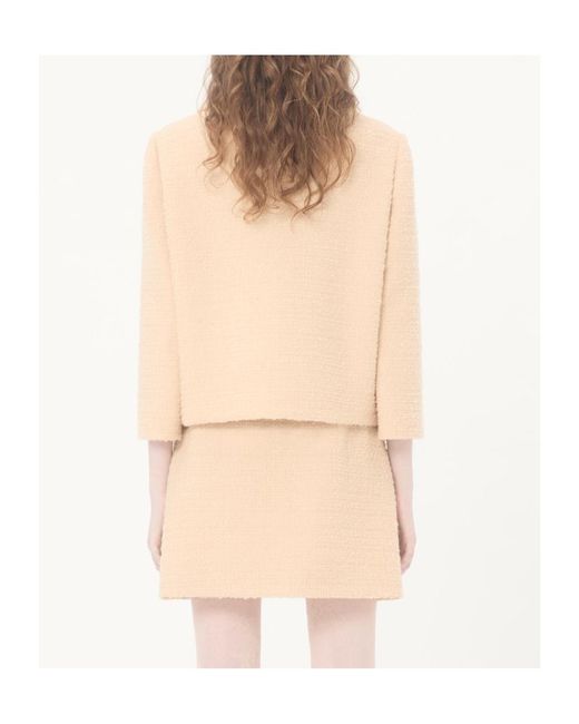 Valentino Natural Logo Plaque Button Embellished Jacket