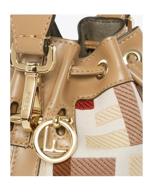 Fendi White Mon Tresor Drawstring Bucket Bag