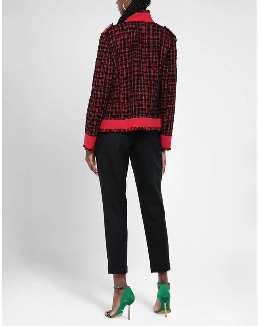 Dolce & Gabbana Red Plaid Tweed Coat