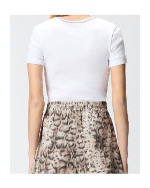 Pinko White Short Sleeve Crewneck T-Shirt