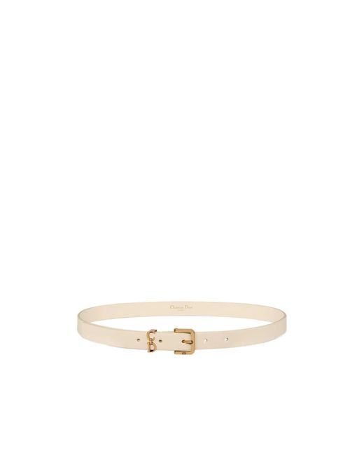 Dior White Saddle Loop Belt