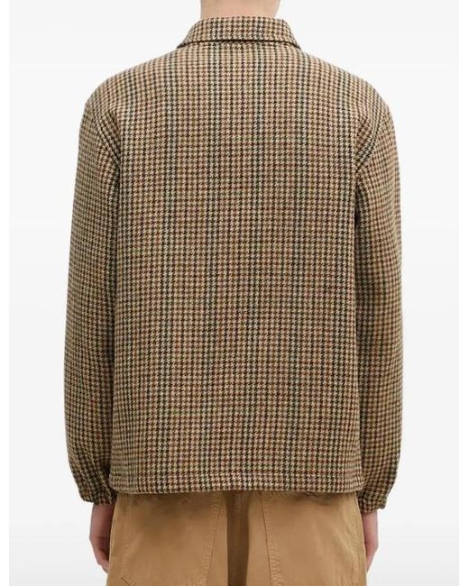 DARKPARK Brown Collared Check Jacket for men