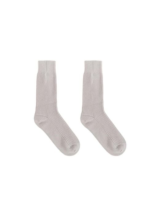 Lisa Yang Gray Zera Ribbed Knitted Socks