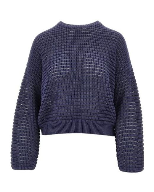 Emporio Armani Blue Perforated Sweater