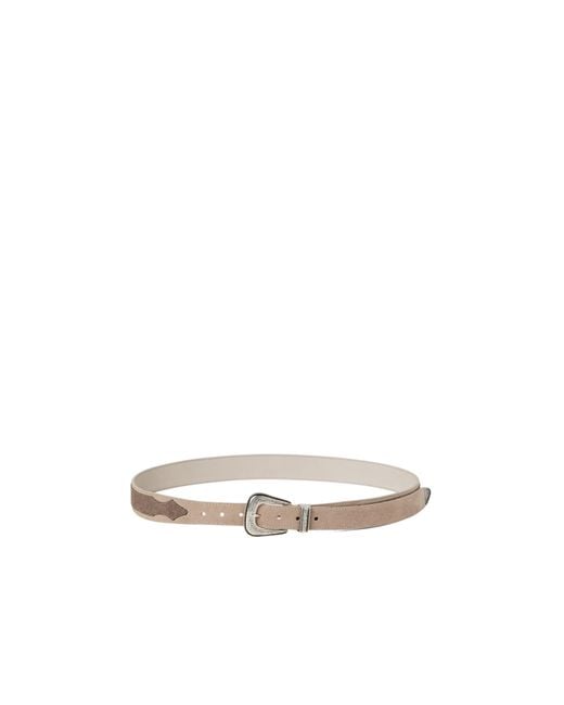 Brunello Cucinelli White Western Buckle Belt for men