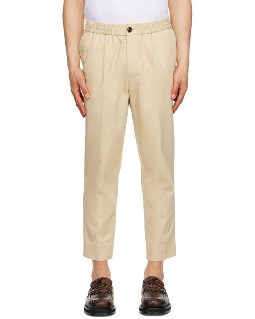 AMI Natural Mid-Rise Tapered Trousers for men