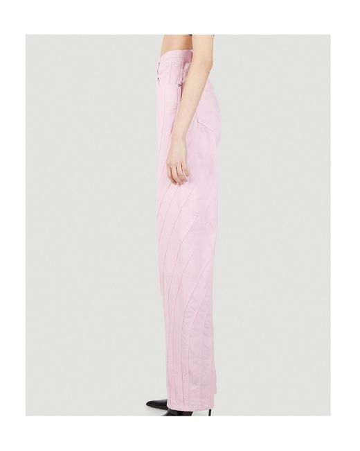 Mugler Pink Belt-Loop Jeans