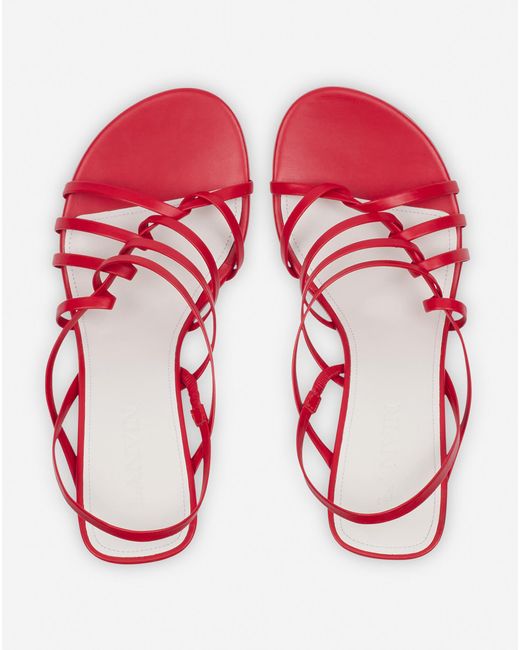 Lanvin Pink Sequence 70Mm Leather Sandals