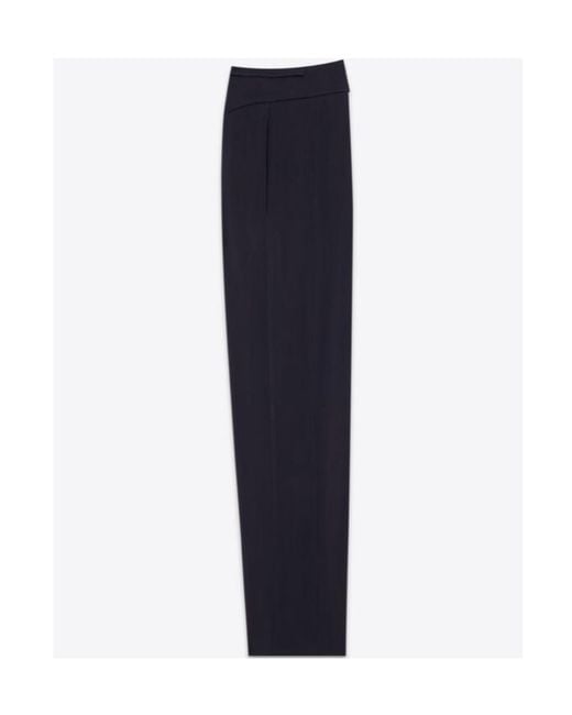 Saint Laurent Blue Button Detailed Straight Leg Pants for men