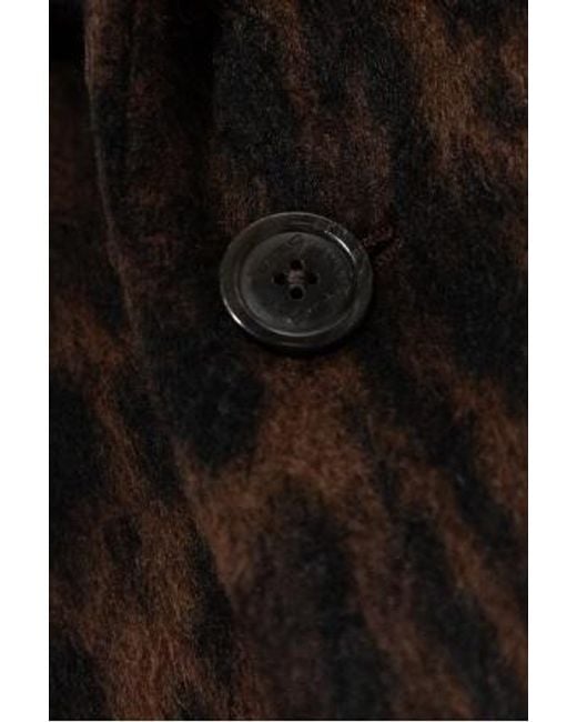 Etro Brown Animal Pattern Single-Breasted Coat for men