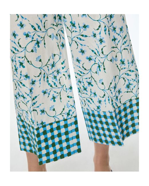 iBlues Blue Wide-Leg Casual Pants