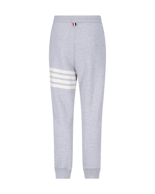 Thom Browne Gray Waffle-Knitted Drawstring Pants for men