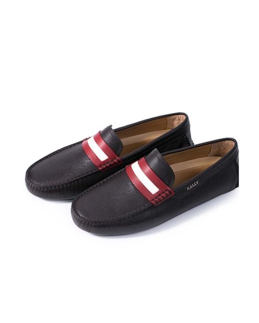 Bally Red Logo Details Business Casual Shoes for men