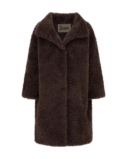 Herno Brown Long-Sleeved Coat