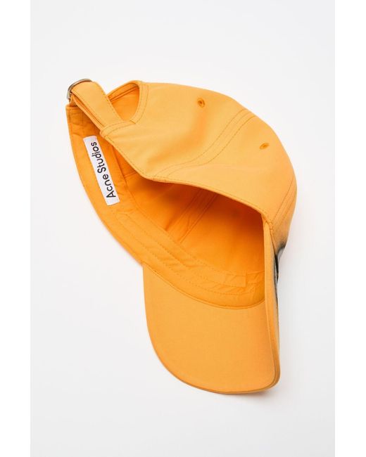 Acne Orange Sprayed Graphic Cap